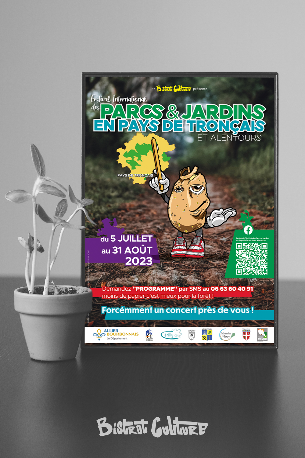 affiche pour le festival des parcs et Jardins en Pays de Tronçais 2023