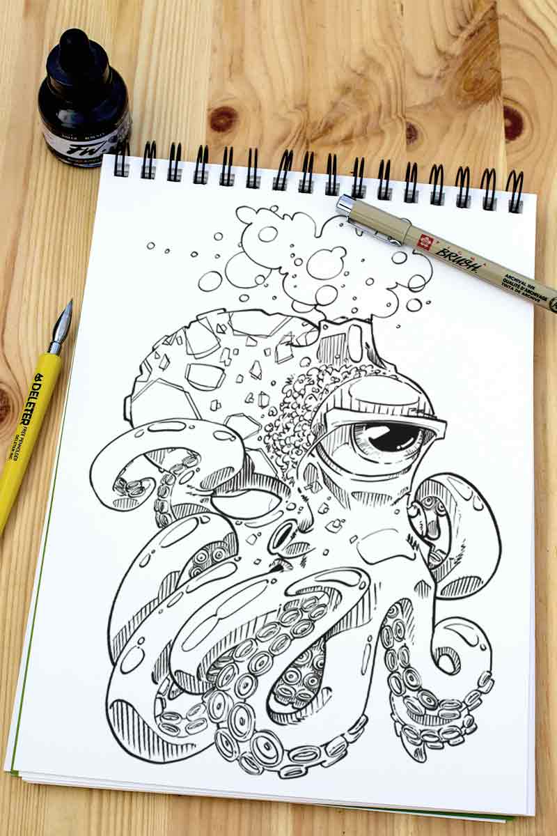 dessin d'un poulpe cyclope